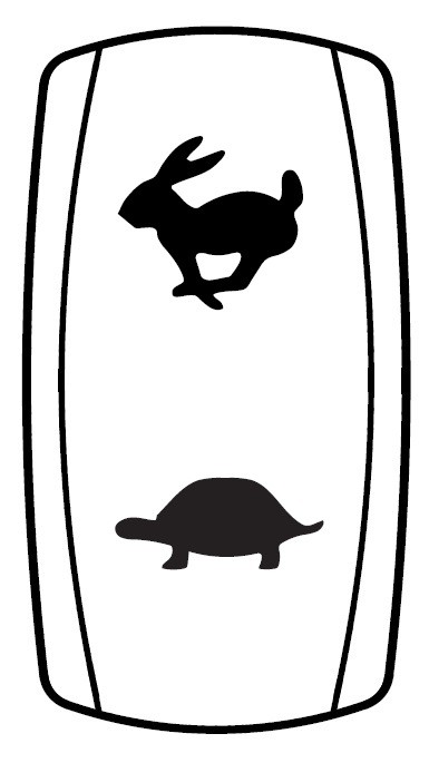 Carling Rocker Contura V - black - Laser etched icons - Pos 1 "fast" - Pos 2 "slow"