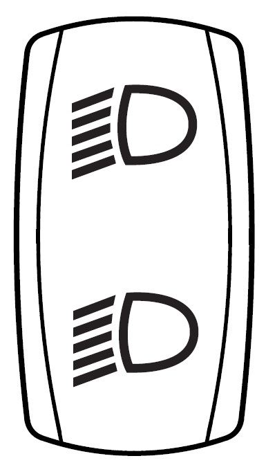 Carling Rocker Contura V - black - Laser etched icons - Pos 1 + 2 "low beam"