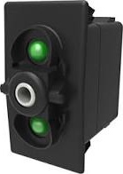 Carling Switch Contura 12V - ON-OFF-ON - LED 1 green SB - LED 2 red SB