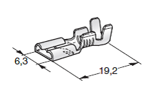 FASTON F630 with notch; Cable cross section: 2.5-6mm; Material: CuZn-Sn 