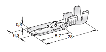 FASTON M630 with notch; Cable cross-section: 1-2.5; Material: CuZn 