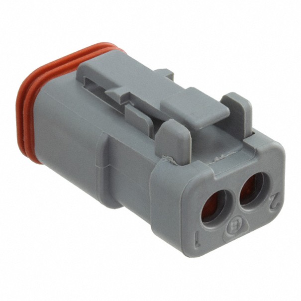 Socket housing 2-pin DT series - Grey - Connection: Backshell