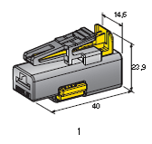 1-WAY POWER CONNECTORS - FEMALE HOUSING with secondary lock and CPA - color: black 