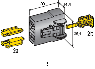 3-WAY POWER CONNECTORS - FEMALE HOUSING polarized - Color: gray 