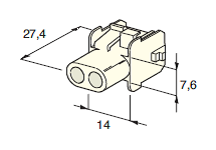 MATE-N-LOK FEMMINA supporto bianco 2-pol. 