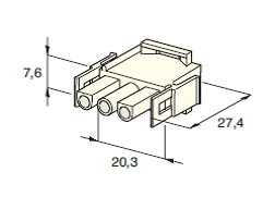 MATE-N-LOK MALE holder white 3-pol. 