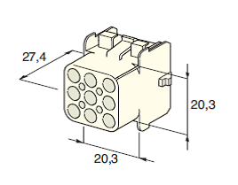 MATE-N-LOCK FEMALE holder white 9-pol. 