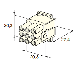 MATE-N-LOCK MALE holder white 9-pol. 