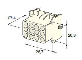 MATE-N-LOCK FEMALE holder white 12-pin. 