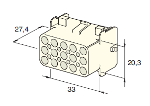 MATE-N-LOCK FEMALE holder white 15-pol. 