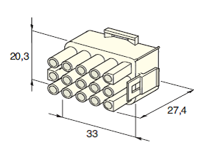 MATE-N-LOCK MALE holder white 15-pin. 