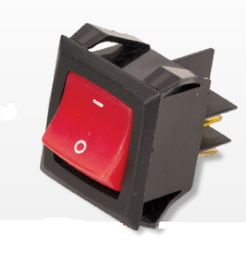 Carling Wippschalter OFF-NONE-ON - LRGS-Serie - 15A 250VAC - beleuchtet - Wippe rot - Aufdruck I-O