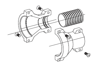 JPT Adapter for Connectors black with 4 x screw and nut; Material: PA66 