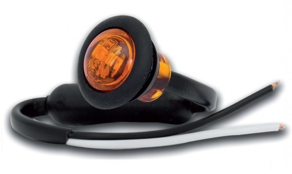 LED Side Warning / Marker Light 12/24V - diameter 28mm - amber