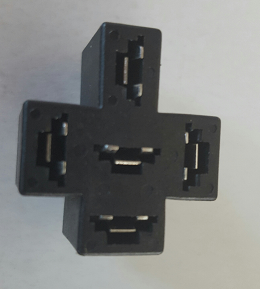 PCB Mini relay socket cross-shaped - 5-pin - double pink contacts