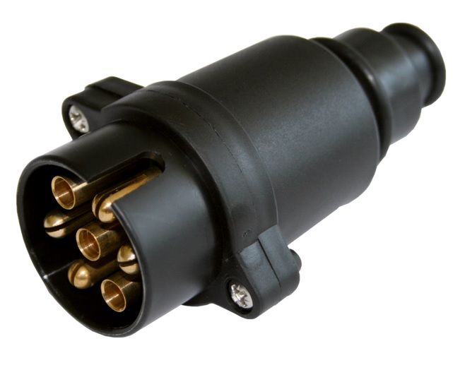 Trailer plug 12V - 7-way - Plug ISO 1724 - N-type - plastic - screw terminals 