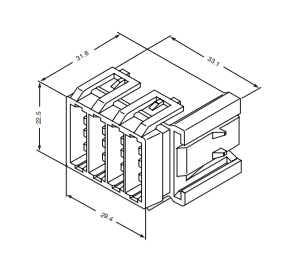 Fuseholder 4-pol - black