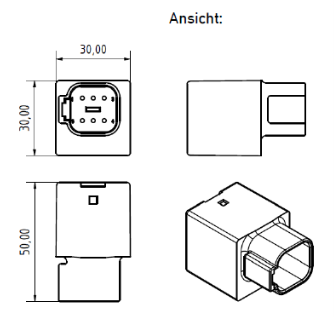 Solid state relay 30x30x50mm - SSD - 9-30V - 10A - DTF13-6P connection - potted