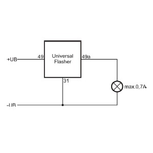 Blinkgeber 9-30V - Universal - Schließer - Blinkfrequenz: 90 Imp/min +/- 10 - Lasche: optional