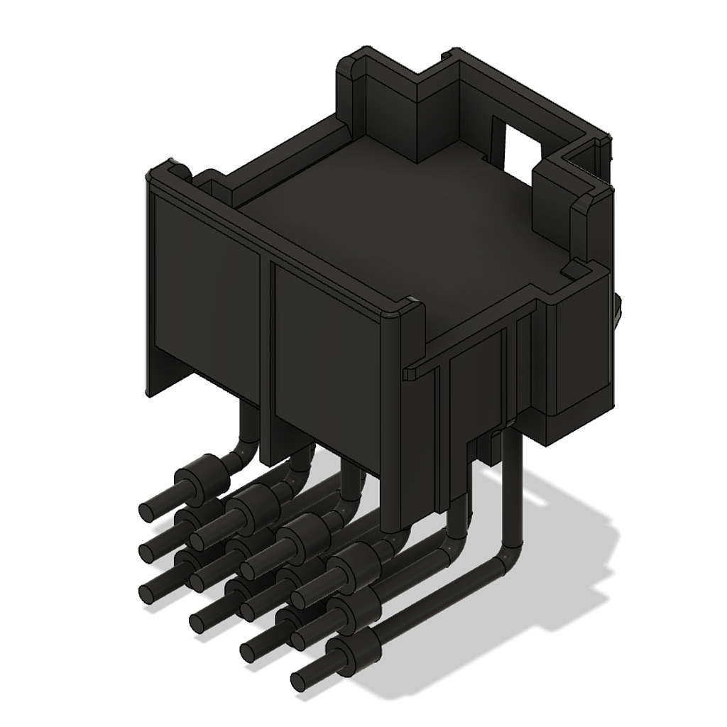 400319ABK Plug connector JPT 12-pin black - 90° - Pressfit Technology