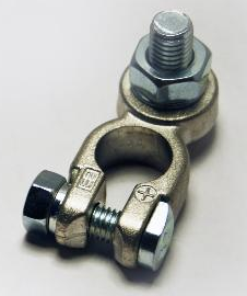 Battery terminal (+) - M12 ring cable lug gland - 20mm