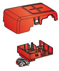 Fuse holder with cover identical to MTA 0100011 (CBA-W84) with battery terminal for 2 x MidiVal and 1 x MegaVal