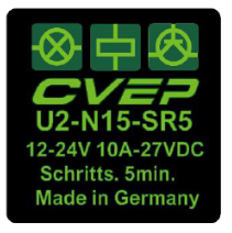 Step switching relay 12/24V 20A (14VDC) / 10A (27VDC) - Switch-off time: 5min.