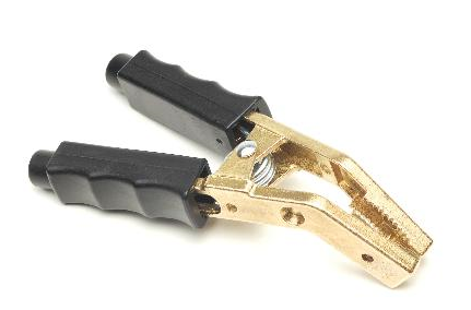 Batteriezangenklemme Messing (+) bis 50mm² mit schwarzen Kunststoffgriff