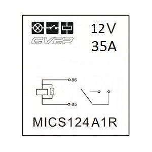 Microrelay 12V - Closer- 35A - Resistor - sealed
