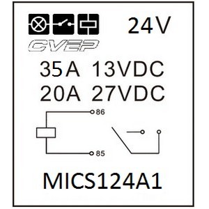 Microrelay 24V - Closer - 20A - sealed