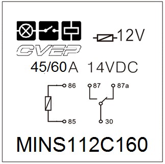 Minirelais 12V - Wechsler/Form C - 30A/40A - ohne Lasche