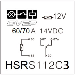 Powerrelay 12V - Changer - 70A - with bracket - sealed