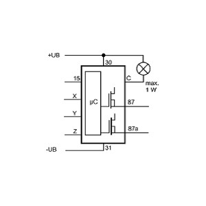 Multifunktionsrelais 9-30V/2x10A - 2xHSD - 40 x 30 x 30mm