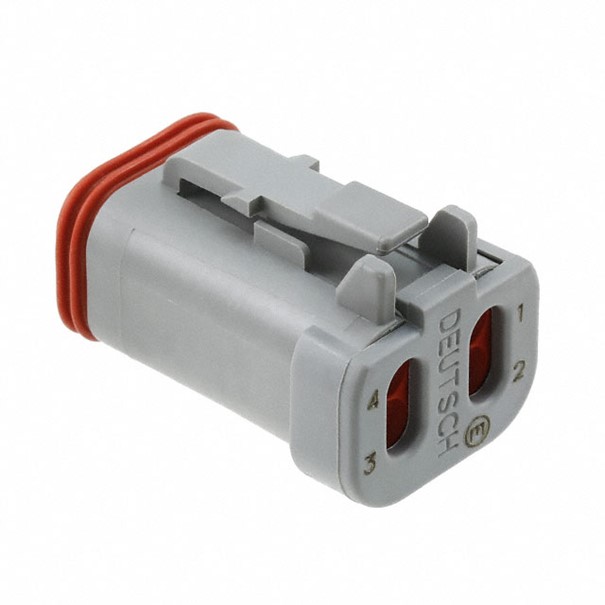 Deutsch Housing for Female Terminals 4-pin (DT) CE - End cap connection - grey