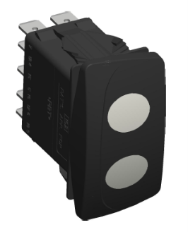 [VDB2UJXB-EACXX-100-XGZ1] Carling switch Contura 24V - ON-NONE-ON - LED1 Green SB - LED2 Red MB - rocker Contura IV - black - symbol ""