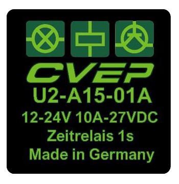 [U2-A15-01A] Timer relay 9-30V - 20A (14VDC) - switch-on-delay 1s - Housing: 30x30x30