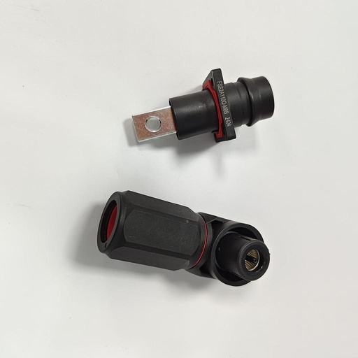 [FSE80110Q-70B4] High-current plug 350A/1500V - 90° angled version - Black - M8 internal screw connection - 70mm²