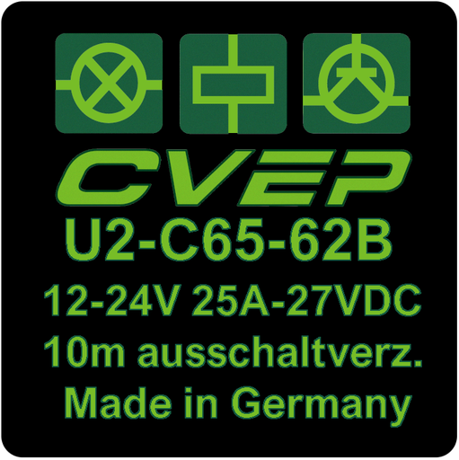 [U2-C65-62B] Zeitrelais 12/24V 15/20A - 10min. abfallverzögert - retriggerbar - mit Befestigungslasche ZUB000084 (copy)