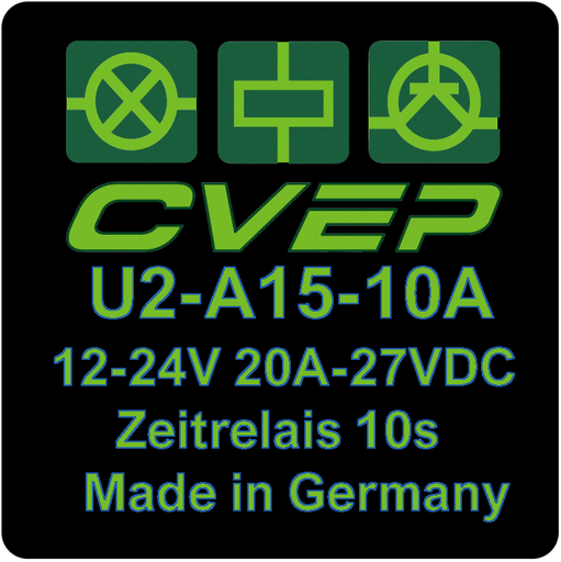 [U2-A15-10A] Timer Relay 9-30V - 20A (14VDC) switch-on delay 10s - terminals 15 / 31 reversable - potential-free
