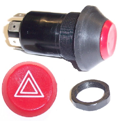 [SW.1.0002] Hazard warning switch 24V - push button switch round - LED red