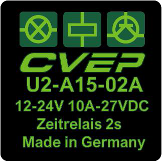 [U2-A15-02A] Timer relay 9-30V - 20A (14VDC) - switch-on-delay 2s - Housing: 30x30x30