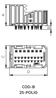 [403110BBKA] 25-pin connector COD-A - 4th gen - press-fit technology - color: black