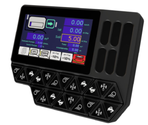 [CANiCon743] CVEP CANDiCon743 - CAN control terminal - Display 1x 7‘ + 1x 4.3’ - Keyboard unit - Touch - Housing: Aluminium black