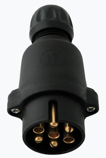 [201048] Trailer plug 12V - 7-way - Plug ISO 1724 - N-type - plastic - screw terminals - screwed cable gland