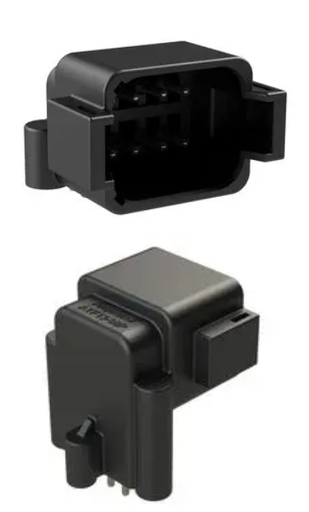 [ATF13-08PB-BM13] Plug housing, PCB AT Series, angled socket, 8 contacts, black