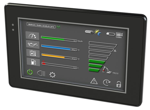 [GSt-A07C-121C] GSt-A07C-121 7" Compact HMI mit Vollausstattung mit zusätzlichen Schnittstellen und I/Os für komplexe Mobilanwendungen, programmierbar mit CODESYS