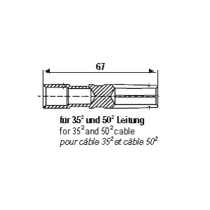 [7.00941.004] 2-pin military connector, 24 V to VG 96 917, socket contact socket, crimp/solder contact for 35/50mm² cable
