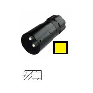 [6.00942.006] 2-pin military connector, 24 V according to VG 96 917, plug, yellow sleeve, with crimp / solder contacts for 35 mm² cable 