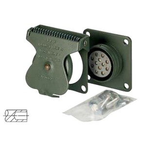 [6.00877.000] Military plug according to VG 96 923, socket with contact sockets, complete installation kit with cover, seal and fastening material 
