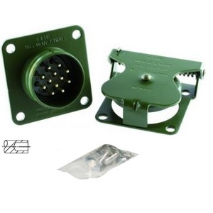 [6.00878.000] Military plug according to VG 96 923, socket with contact pins, complete installation kit with cover, seal and fastening material 
